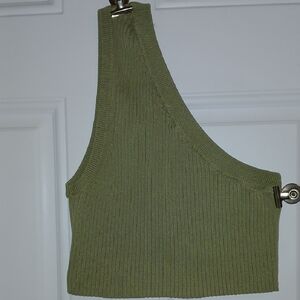 Zara Asymmetrical Olive Tank Top